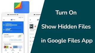 How to Turn On Show Hidden Files in Google Files App [upl. by Chui]