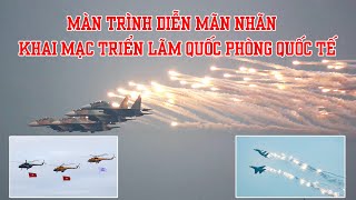 Su30MK2 và trực thăng trình diễn ngày khai mạc triển lãm quốc phòng quốc tế Việt Nam 2022 [upl. by Angi200]