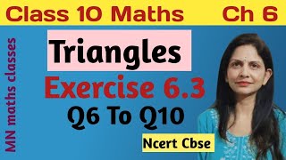 Class 10 Maths  Triangles  Ex 63  Q6 To Q10  MN maths classes  Ncert Cbse [upl. by Hudis]