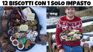 12 BISCOTTI DI NATALE DELIZIOSI CON UN SOLO IMPASTO BASE FACILISSIMO uno più buono dellaltro  DZ [upl. by Annavoig]