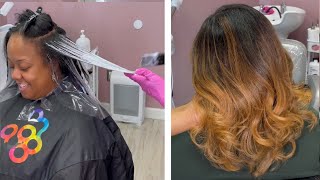 Freestyle Balayage hair color  Balayage Hair Tutorial  Cassandra Olivia [upl. by Upshaw]