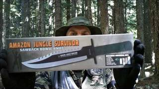 AMAZON JUNGLE SURVIVOR SAWBACK BOWIE KNIFE REVIEW FROM BUDK [upl. by Suoivatram]