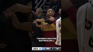 Ty Jerome drains it from deep and the bench goes wild 😂 NBA Basketball clevelandcavaliers cavs [upl. by Morie]