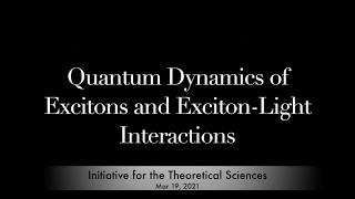 Quantum Dynamics of Excitons and ExcitonLight Interactions [upl. by Drucy]