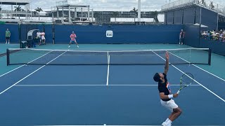 Carlos AlcarazStefanos Tsitsipas Miami Open Practice 3202024 [upl. by Polish]