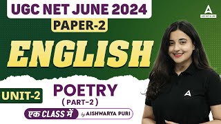 UGC NET English Literature Unit 2  Poetry  Part2  by Aishwarya Puri Maam [upl. by Erny]