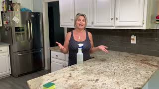 How To Paint Your Granite Kitchen Countertops Tutorial Part 1  Cleaning [upl. by Yrellav]