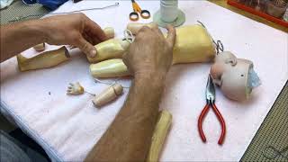 Step By Step How To Restring An Antique Ball Jointed Doll [upl. by Notac]