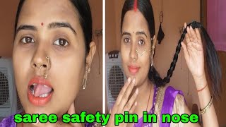 saree safety pin in nose [upl. by Hollington]