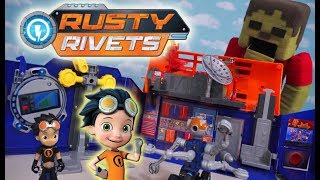 Rusty Rivets Rivet Lab Playset Toys Nickelodeon Cartoon Full Episode Show Unboxing Zombie Steve [upl. by Bink]