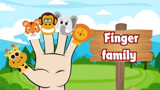 Wild animals finger family song  learning cartoons for toddlers  kids songs  learn English [upl. by Portie]