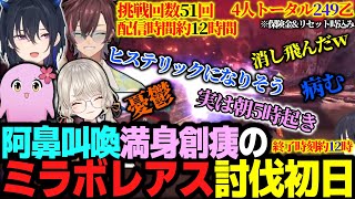 阿鼻叫喚満身創痍黒龍ミラボレアス討伐1日目【一ノ瀬うるは切り抜き】 [upl. by Einohpets75]