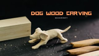 How to carve a simple dog Whittling Project Wood carving art simple wood carving easy carving [upl. by Paulina]