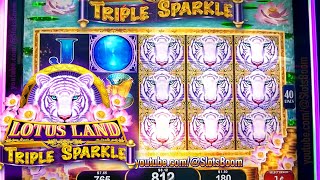 LOTUS LAND TRIPLE SPARKLE  KONAMI NEW SLOTS  BONUS amp PLAY in CASINO [upl. by Eimile]