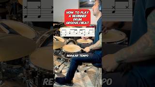 How to Play a BEGINNER Drum GrooveBeat Easy Drum Lesson drums [upl. by Sweyn]