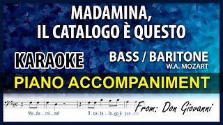 Madamina il catalogo è questo Karaoke Mozart Baritone [upl. by Emerald]