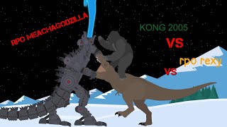 Rpo Mechagodzilla vs kong 2005 vs rpo rexy short battle Part 1 [upl. by Leitnahs948]