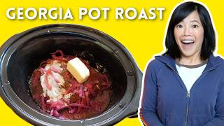 Best 5Ingredient Slow Cooker Pot Roast Ever  Georgia Pot Roast [upl. by Marylou]