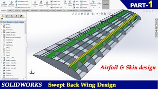 Solidworks Swept back wing design Part 1  Tutorial for beginners [upl. by Wolcott]