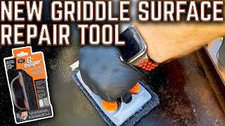 RUST ON GRIDDLE NEW GRIDDLE REPAIR TOOL  QSwiper HOW TO REPAIR STEEL GRIDDLE SURFACE [upl. by Kolnos942]