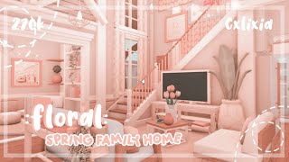 BLOXBURG  Floral 💐 Colorful Spring Family Home  House Build  207k [upl. by Ocramed184]