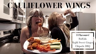 VEGAN CAULIFLOWER WINGS  Buffalo Sweet Ginger and Chipolte BBQ [upl. by Sedda]