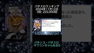 2024年11月12日 パチスロランキング 3位 パチンコ・パチスロ オワコンちゃんねるG【メイン】 [upl. by Eiznek307]