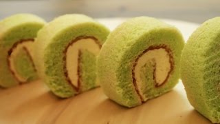 Homemade Pandan Swiss Roll Cake  Sponge Cake Recipe  Resep Kue Bolu Pandan 班蘭瑞士卷 班兰瑞士蛋糕卷 [upl. by Rita]