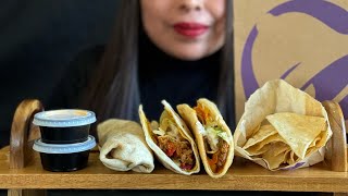 ASMR Taco Bell Cheesy Burrito Chalupa Supreme and Double Stacked Taco No Talking Mukbang [upl. by Lizbeth]