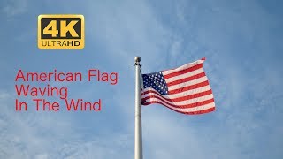 The American Flag Waving in the wind on a flag pole 🇺🇸 10Hrs 4K UHD 60fps [upl. by Thgiwed]