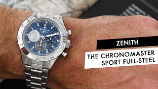 INTRODUCING The Zenith Chronomaster Sport Now With Polished Steel Bezel amp Metallic Blue Dial [upl. by Airreis383]