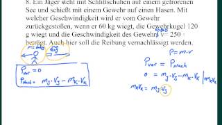 Physik Klausuraufgabe Impulserhaltung  Rückstoss [upl. by Kimball]