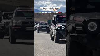 Convoy of 10 Indian Cars rolling near Everest Base Camp in China  Road To Lhasa trip [upl. by Arhoz]