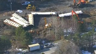 Extensive damage after train derailment in Georgina Ont [upl. by Newbill490]