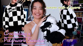 Crocheting a Patchwork Pullover Sweater  Crochet Tutorial Guide [upl. by Abbey]