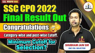 SSC CPO 2022 Final Result discussed in detail Are you selected [upl. by Aiuoqes]