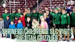 Utah Grizzlies Hockey Club Shriners Childrens SLC Visits the Grizzlies [upl. by Wennerholn370]