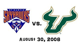 August 30 2008  UT Martin Skyhawks vs 19 South Florida Bulls Full Football Game [upl. by Cass]