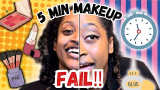 5 MIN MAKEUP CHALLENGE Did I Make It 🤯 [upl. by Atelokin]