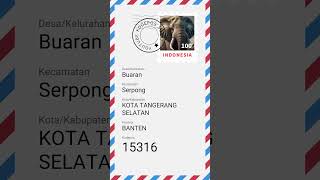 Kode Pos BUARAN SERPONG  Postal Code Indonesia shorts serpong [upl. by Ldnek680]