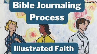 Bible Journaling Process  Illustrated Faith Print and Pray  mixed media bible journaling [upl. by Bonaparte]