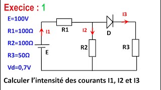 Électronique  Les diodes Exercice 1 Diode avec seuil DiodesCE [upl. by Jocelin828]