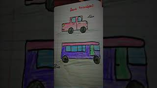 Water transportLand transportAir transport 🎨🌈 drawing kids drawing [upl. by Dodson]