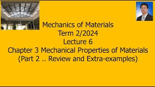 06 Ch 3 Mechanical Properties of Materials Part 2 Mech of Materials Inter Prog 2 2024 Nov 8 2024 [upl. by Ardnal]