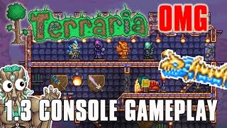 TERRARIA 13 CONSOLE GAMEPLAY  WEAPONS ARMOUR MINIONS PS4 Gameplay [upl. by Doig]