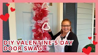 DIY Valentines Day Door Swag with a Yardstick  Easy and Beautiful Home Decor [upl. by Lionel]