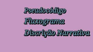 Aula 1  Algoritmo pseudocódigo fluxograma e descrição narrativa e linguagem de [upl. by Hercule]