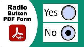 how to create a fillable PDF form with a radio button in Adobe Acrobat Pro DC Editor [upl. by Midian690]