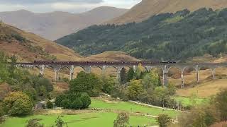 0807 The Hogwarts Train travels over Glenfinnan Viaduct [upl. by Beeson]