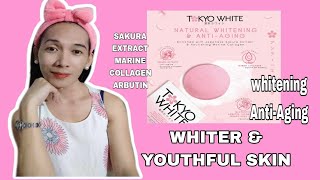 TOKYO WHITE REVIEW  SAKURA EXTRACT  MARINE COLLAGEN  ARBUTIN ANTIAGING WHITER amp YOUTHFUL SKIN [upl. by Ortensia295]